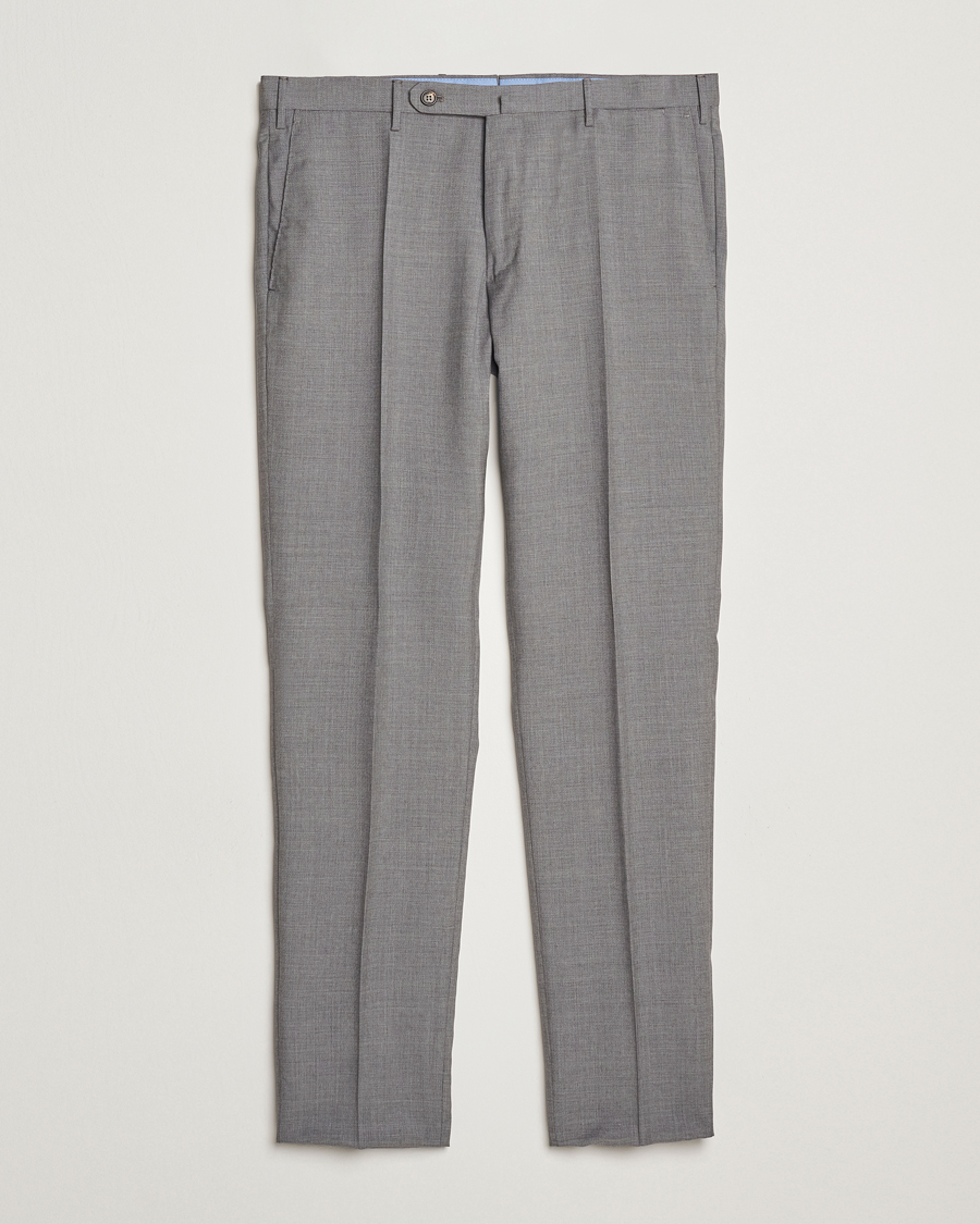 Men | Trousers | Incotex | Slim Fit Super 100s Wool Trousers Light Grey