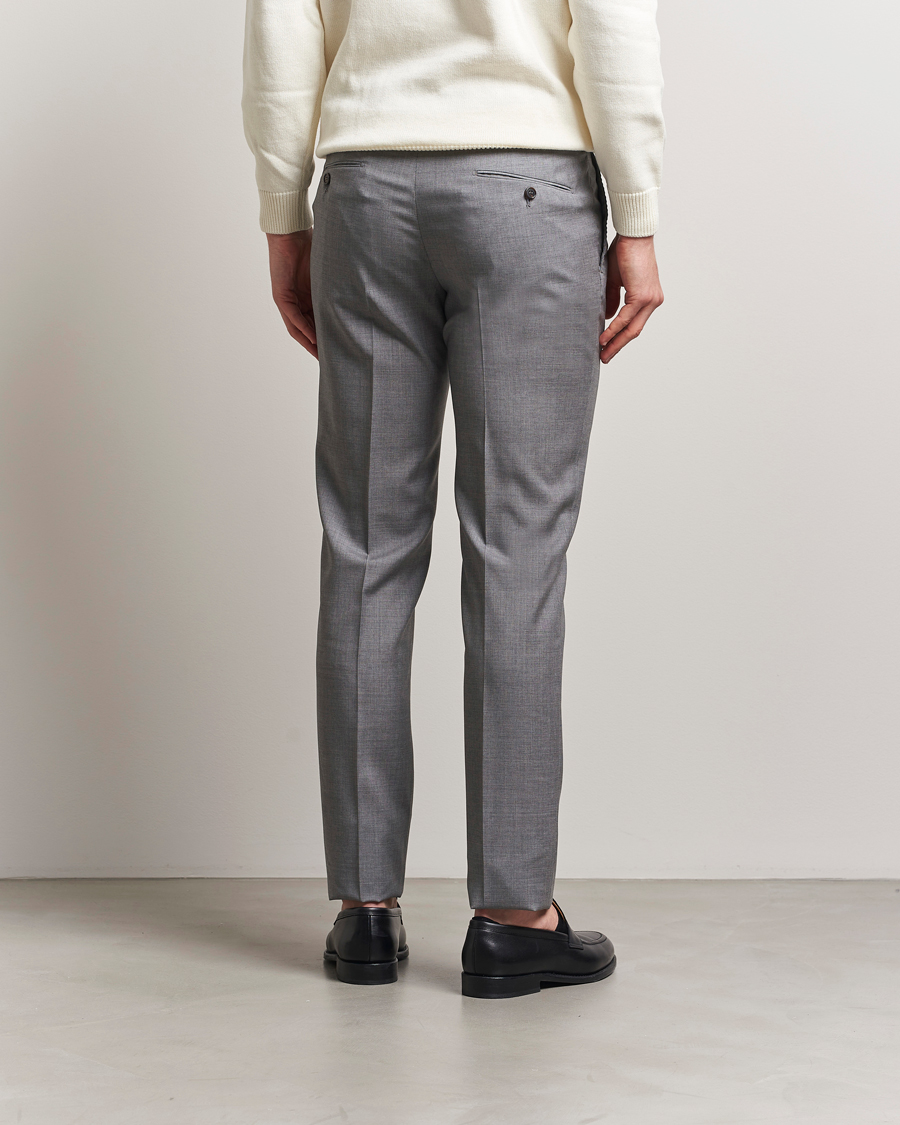 Men | Trousers | Incotex | Slim Fit Super 100s Wool Trousers Light Grey