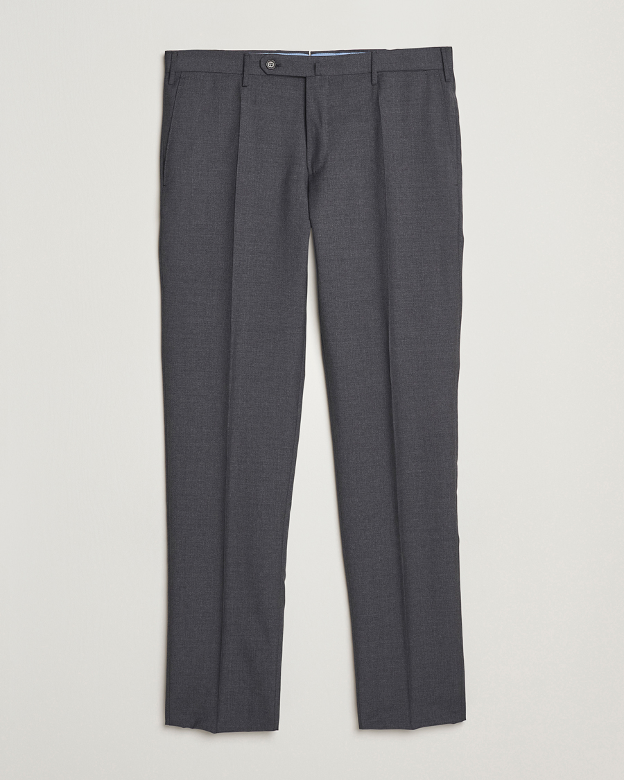 Men | Trousers | Incotex | Slim Fit Super 100s Wool Trousers Medium Grey