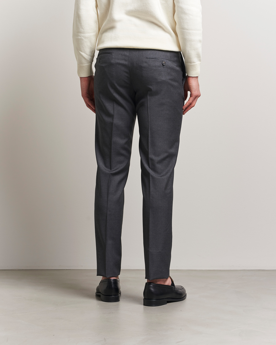Men | Trousers | Incotex | Slim Fit Super 100s Wool Trousers Medium Grey
