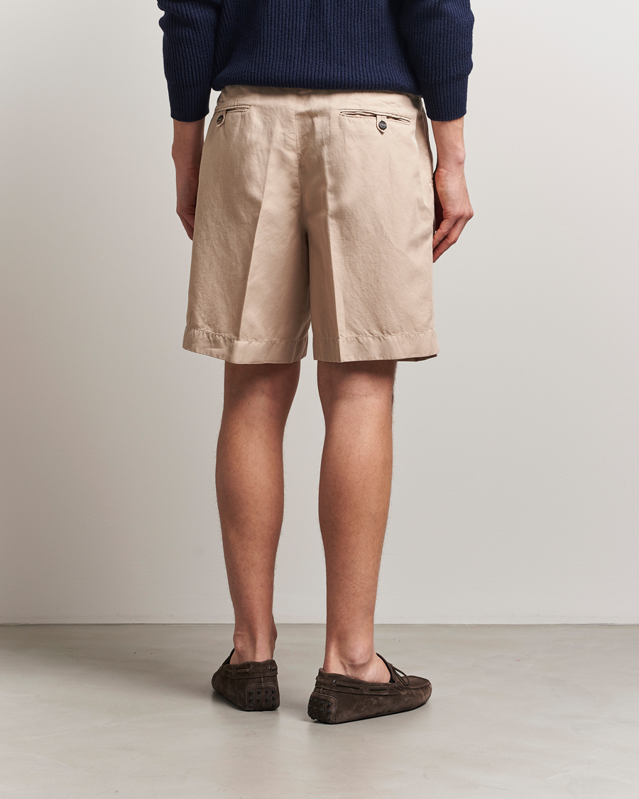 Men | Shorts | Incotex | Pleated Chinolino Shorts Beige