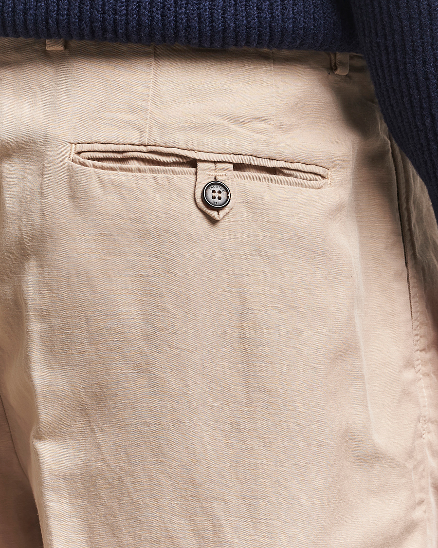 Men | Shorts | Incotex | Pleated Chinolino Shorts Beige