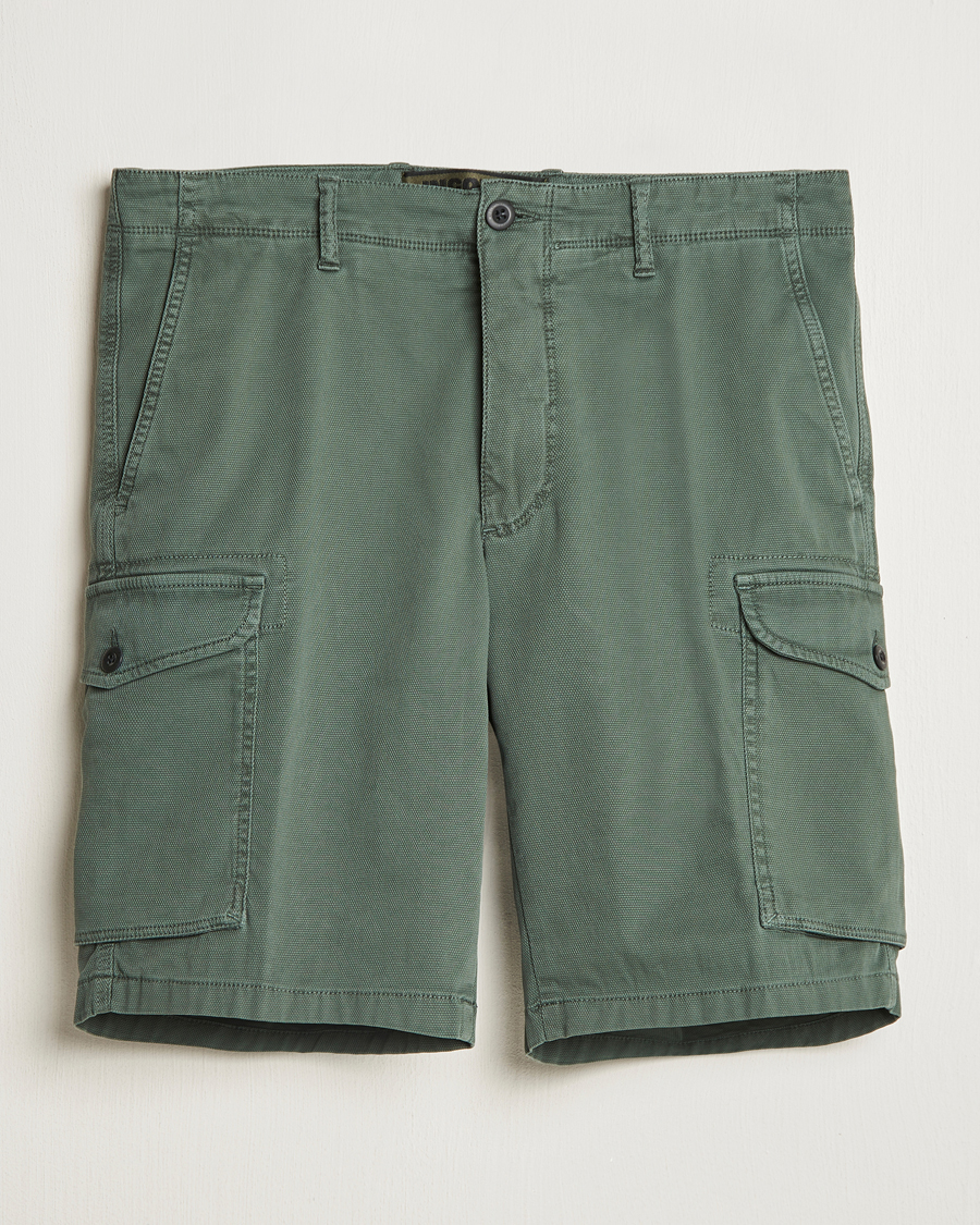 Men | Shorts | Incotex | Cotton Cargo Shorts Bottle Green