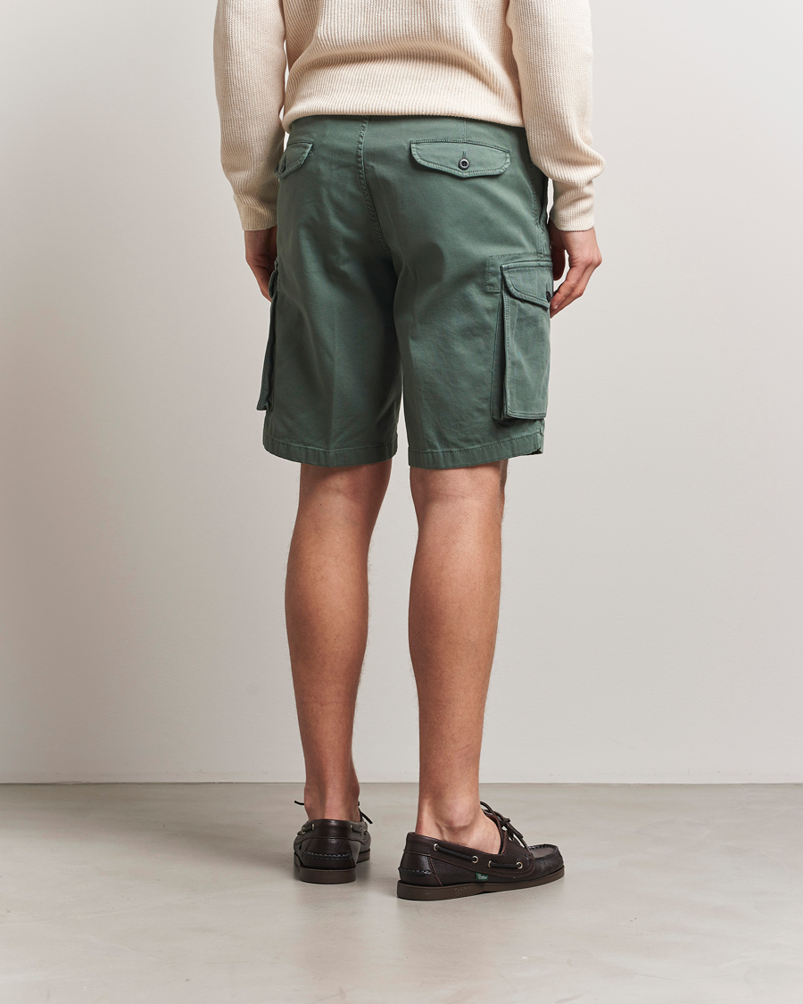 Men | Shorts | Incotex | Cotton Cargo Shorts Bottle Green
