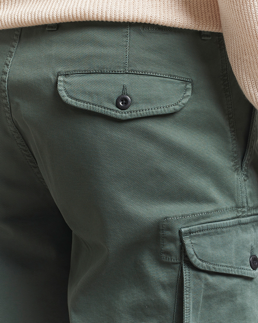 Men | Shorts | Incotex | Cotton Cargo Shorts Bottle Green