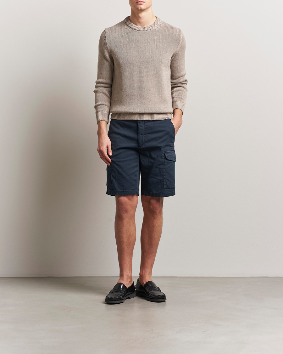 Men | Shorts | Incotex | Cotton Cargo Shorts Navy