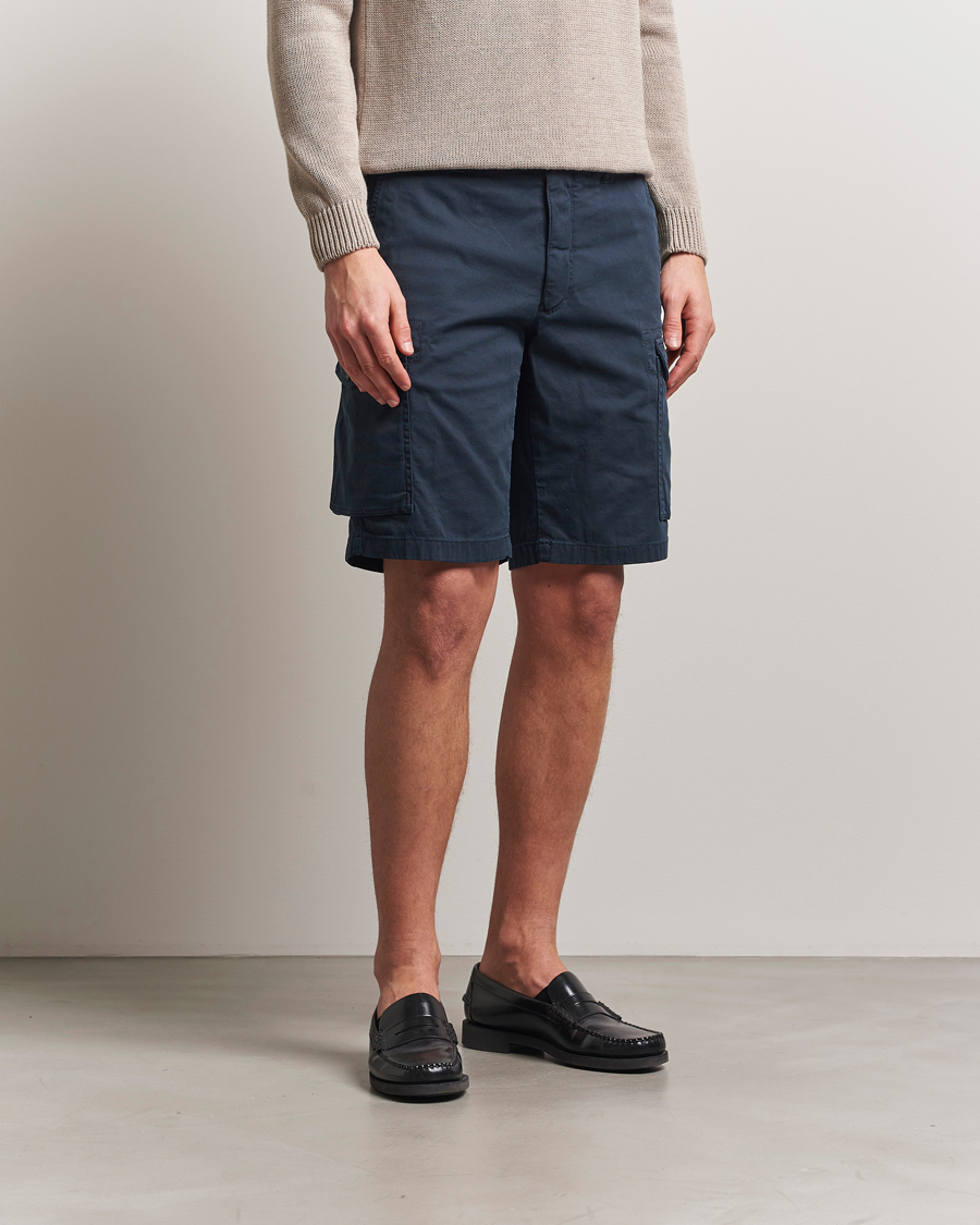Men | Shorts | Incotex | Cotton Cargo Shorts Navy