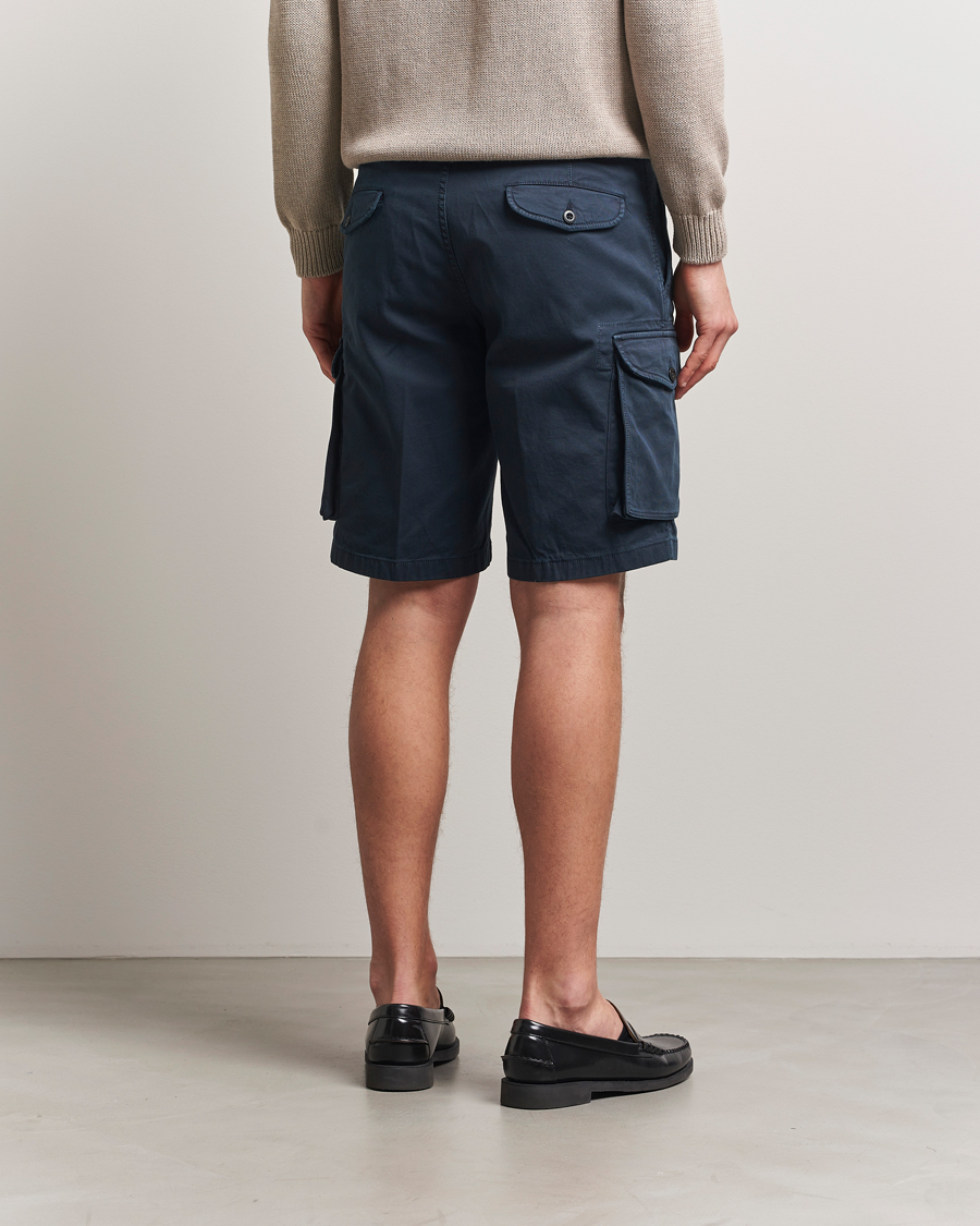 Men | Shorts | Incotex | Cotton Cargo Shorts Navy