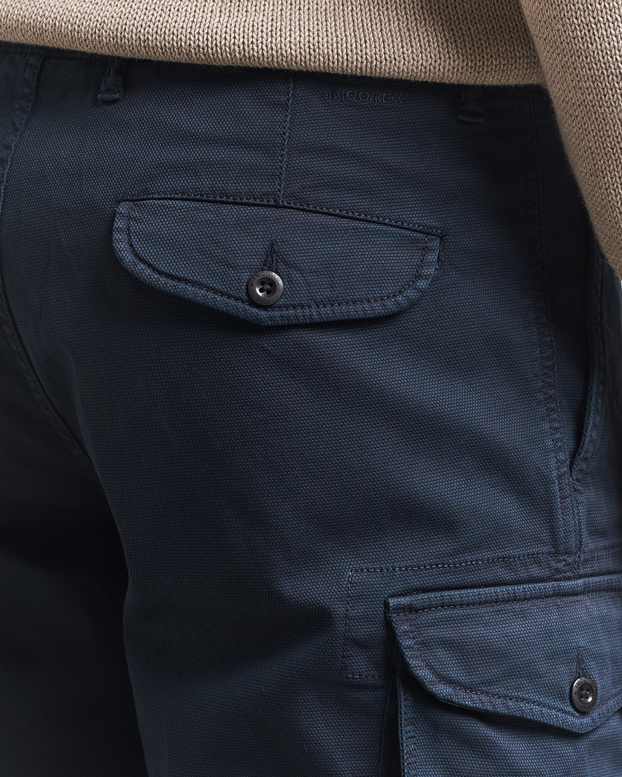 Men | Shorts | Incotex | Cotton Cargo Shorts Navy