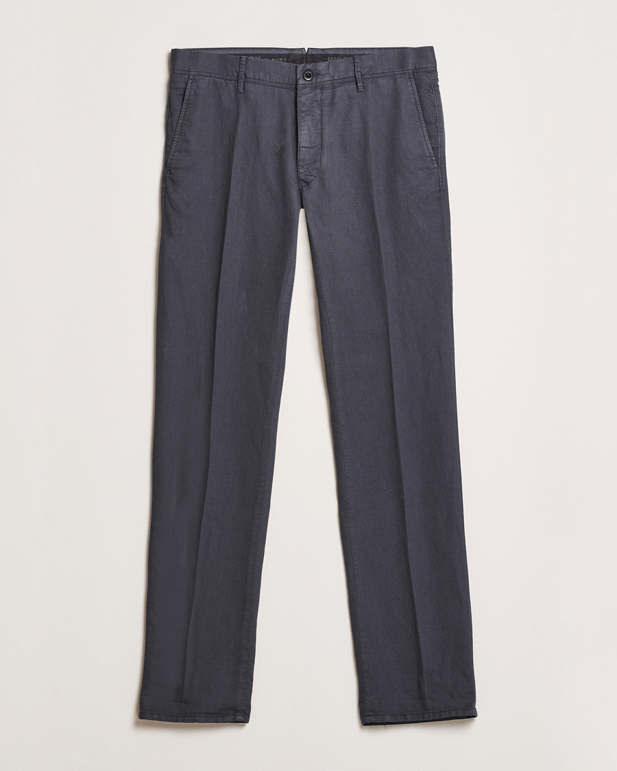 Men | Trousers | Incotex | Slim Fit Basket Weave Cotton Slacks Dark Grey