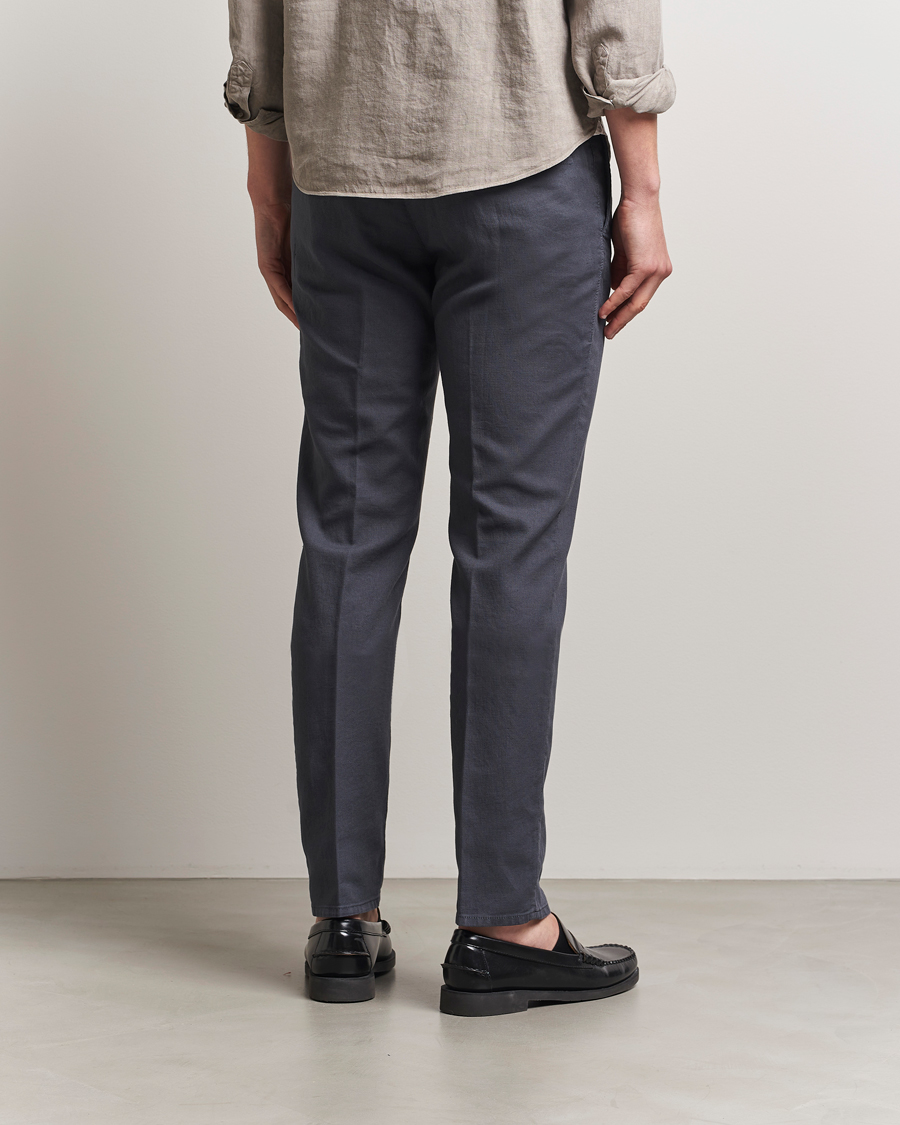 Men | Trousers | Incotex | Slim Fit Basket Weave Cotton Slacks Dark Grey