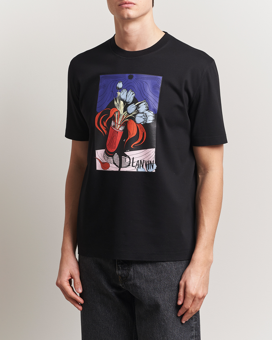 Men | T-Shirts | Lanvin | Vase Print T-Shirt Black