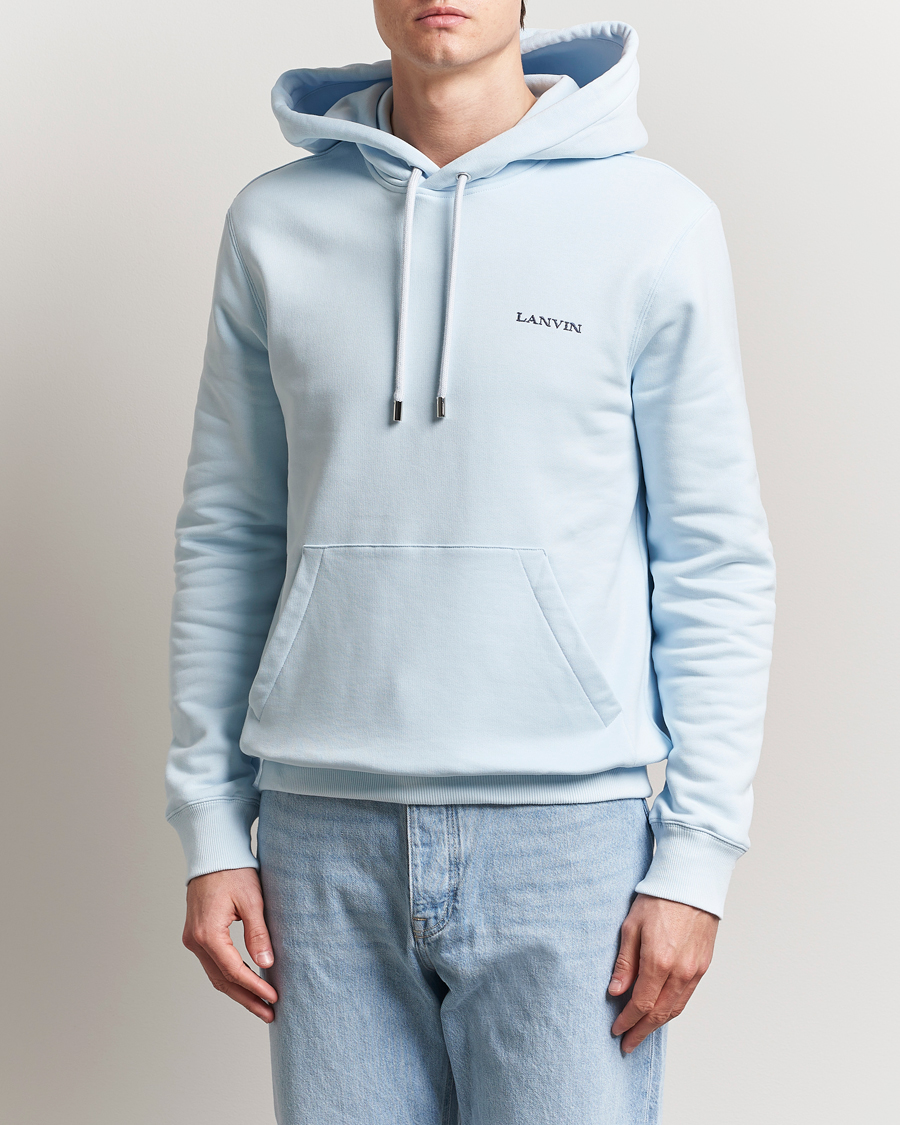 Men | Sweaters & Knitwear | Lanvin | Bouclette Logo Hoodie Chambray