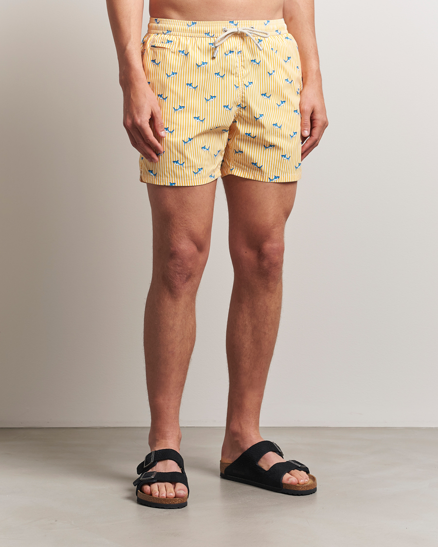 Men | Swimwear | MC2 Saint Barth | Printed Swim Shorts Yellow Malie Stripes