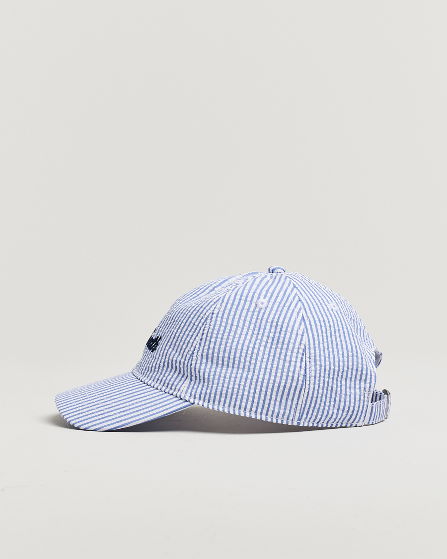 Men | Hats & Caps | MC2 Saint Barth | Seersucker Baseball Cap Blue Stripes