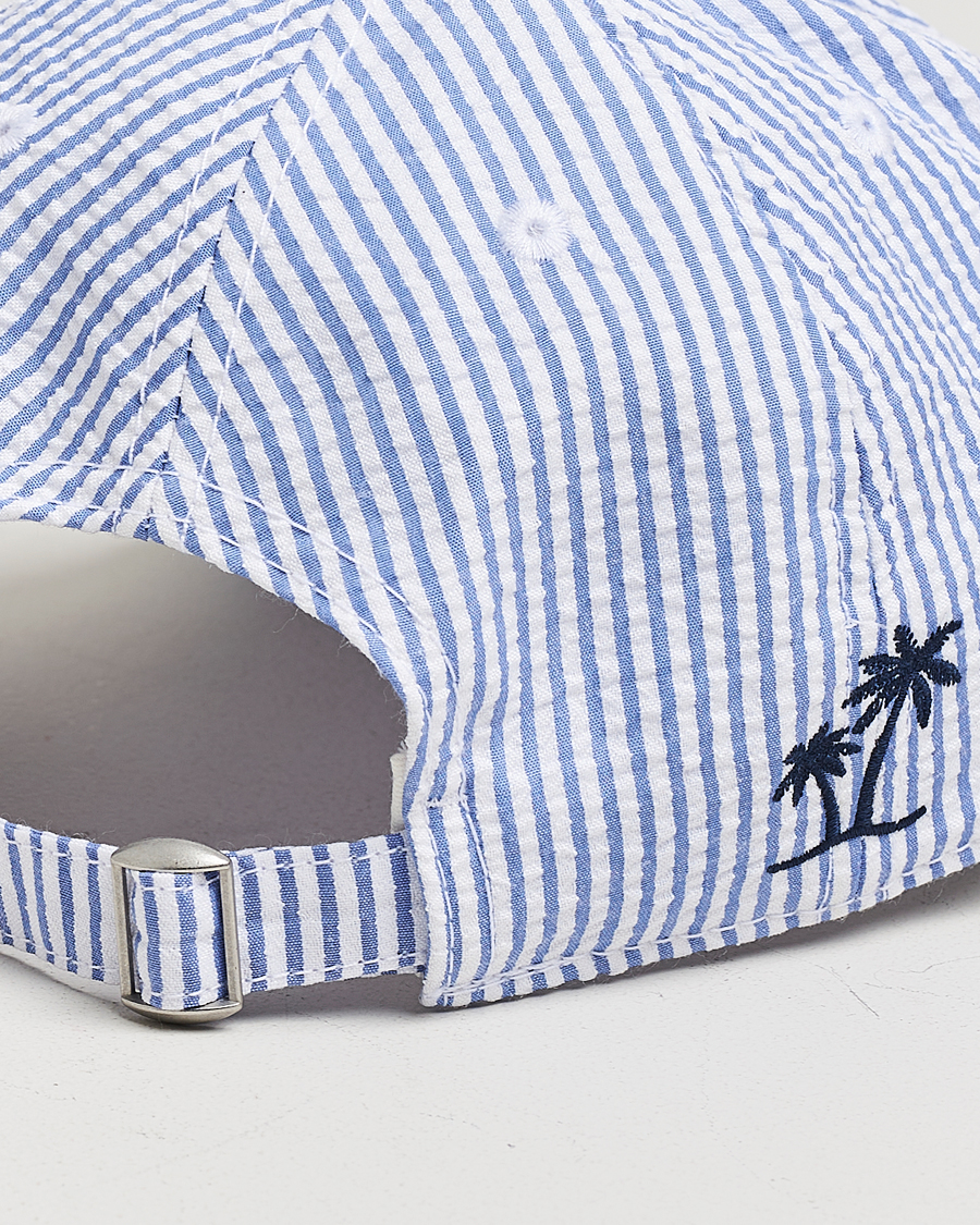 Men | Hats & Caps | MC2 Saint Barth | Seersucker Baseball Cap Blue Stripes