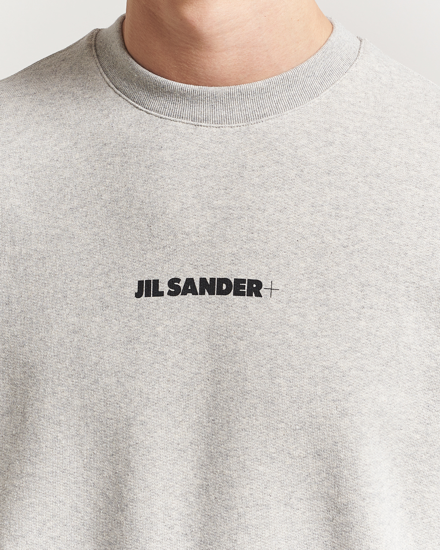 Men | Sweaters & Knitwear | Jil Sander | Small Logo Sweatshirt Light Grey Melange