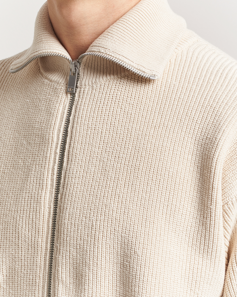 Men | Sweaters & Knitwear | Jil Sander | Rib Full Zip Cardigan Porcelain