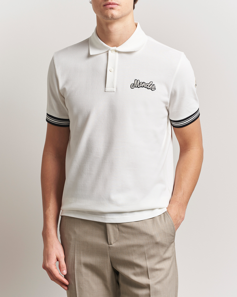 Men | Polo Shirts | Moncler | Letters Logo Polo White