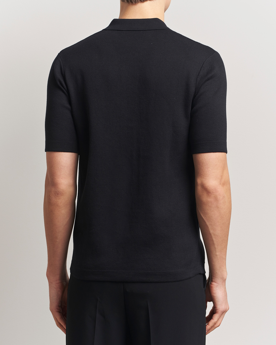 Men | Shirts | Fred Perry | Knitted Short Sleeve Shirt Black