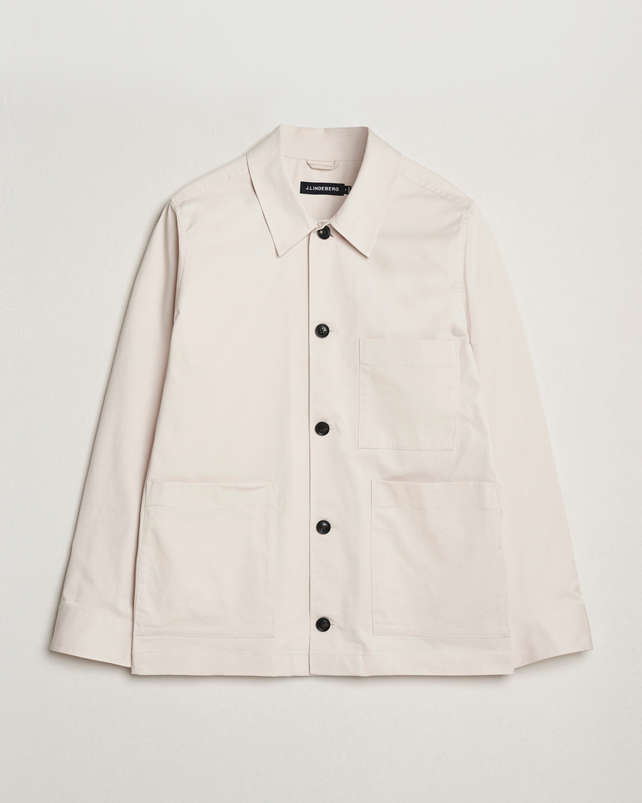 Men | Shirts | J.Lindeberg | Easton Cotton Overshirt Moonbeam