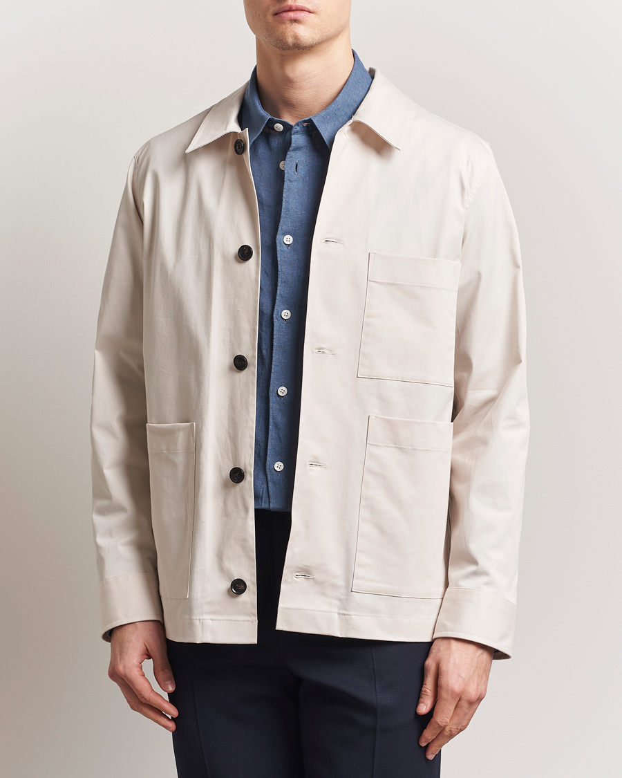 Men | Shirts | J.Lindeberg | Easton Cotton Overshirt Moonbeam