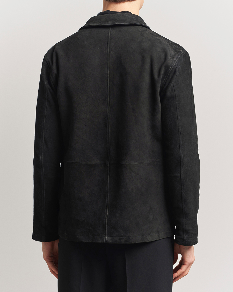 Men | Coats & Jackets | J.Lindeberg | Jonah Suede Overshirt Black