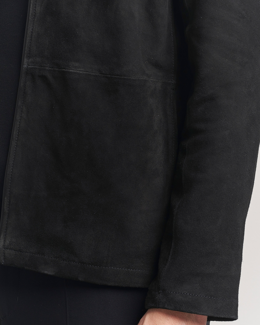 Men | Coats & Jackets | J.Lindeberg | Jonah Suede Overshirt Black