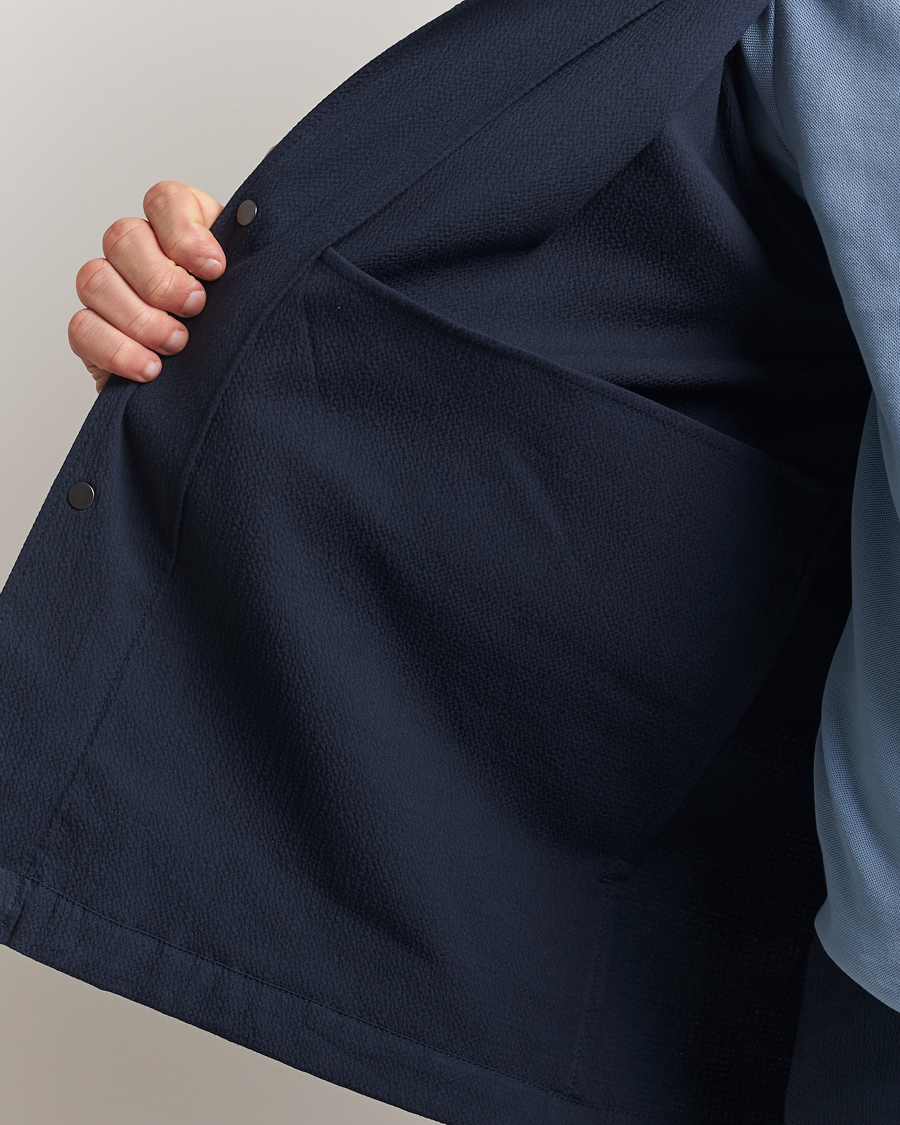 Men | Shirts | J.Lindeberg | Celian Seersucker Overshirt Navy