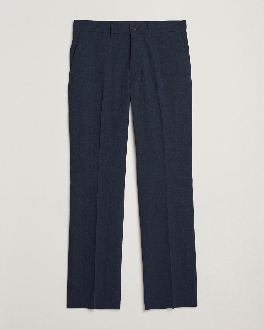 Men | Trousers | J.Lindeberg | Dropper Seersucker Pants Navy