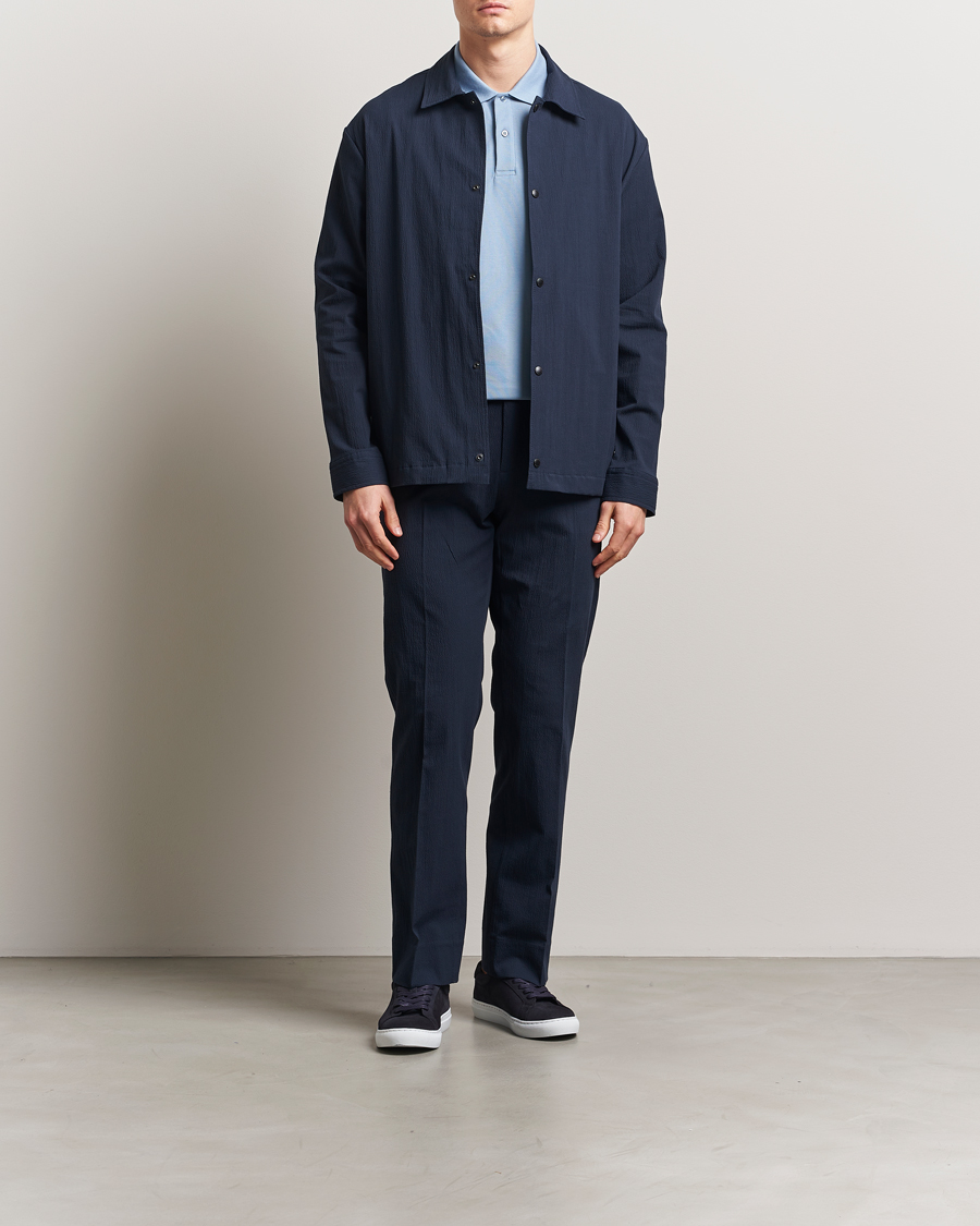 Men | Trousers | J.Lindeberg | Dropper Seersucker Pants Navy