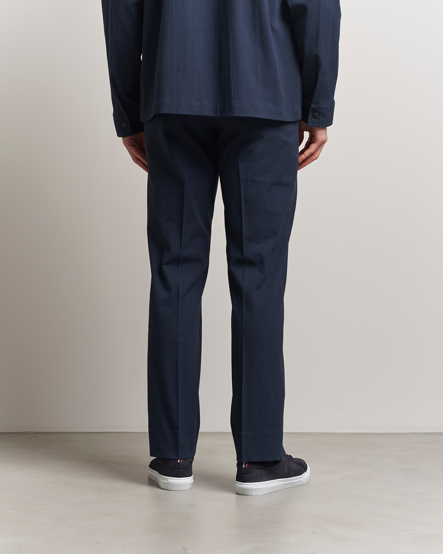 Men | Trousers | J.Lindeberg | Dropper Seersucker Pants Navy