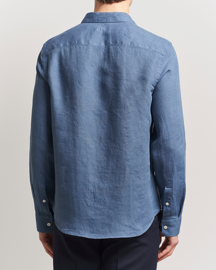 Men | Shirts | J.Lindeberg | Slim Linen Melange Shirt Rain Washed