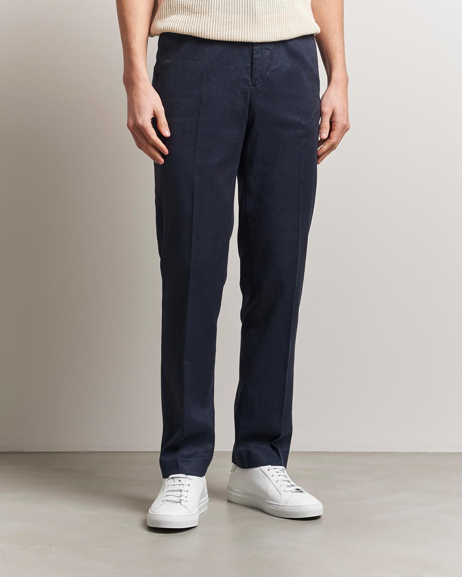 Men | Trousers | J.Lindeberg | Lois Linen Stretch Pants Navy
