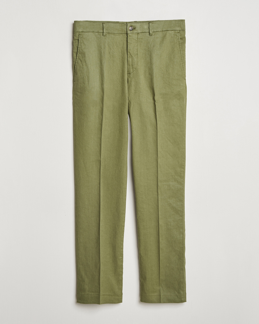 Men | Trousers | J.Lindeberg | Lois Linen Stretch Pants Olivinie