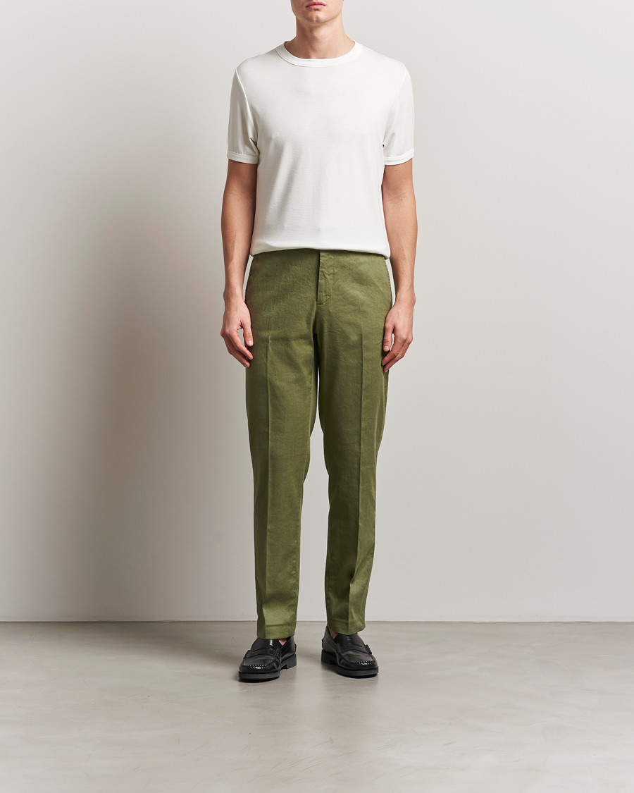 Men | Trousers | J.Lindeberg | Lois Linen Stretch Pants Olivinie
