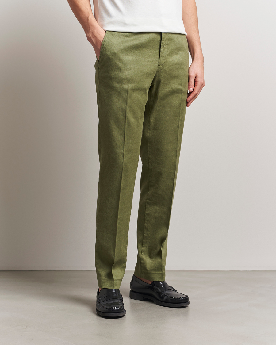Men | Trousers | J.Lindeberg | Lois Linen Stretch Pants Olivinie
