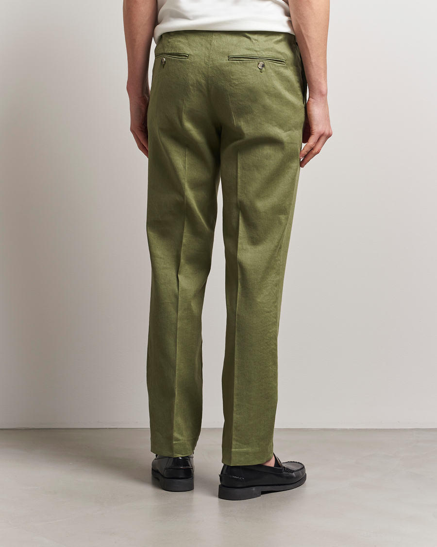 Men | Trousers | J.Lindeberg | Lois Linen Stretch Pants Olivinie