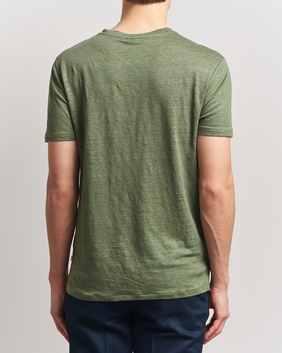 Men | T-Shirts | J.Lindeberg | Coma Linen T-Shirt Olivinie