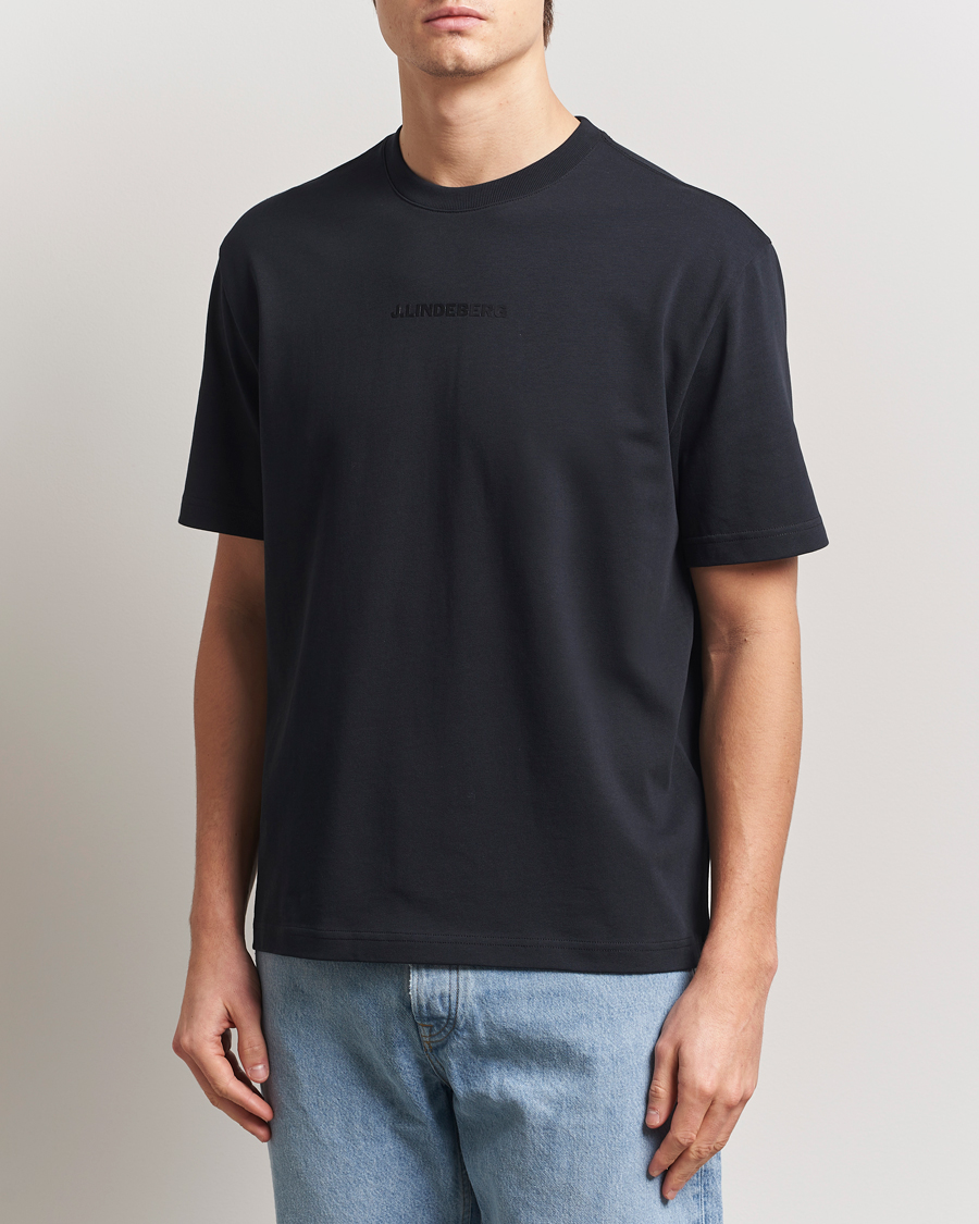 Men | T-Shirts | J.Lindeberg | Hale Heavy Logo T-Shirt Black
