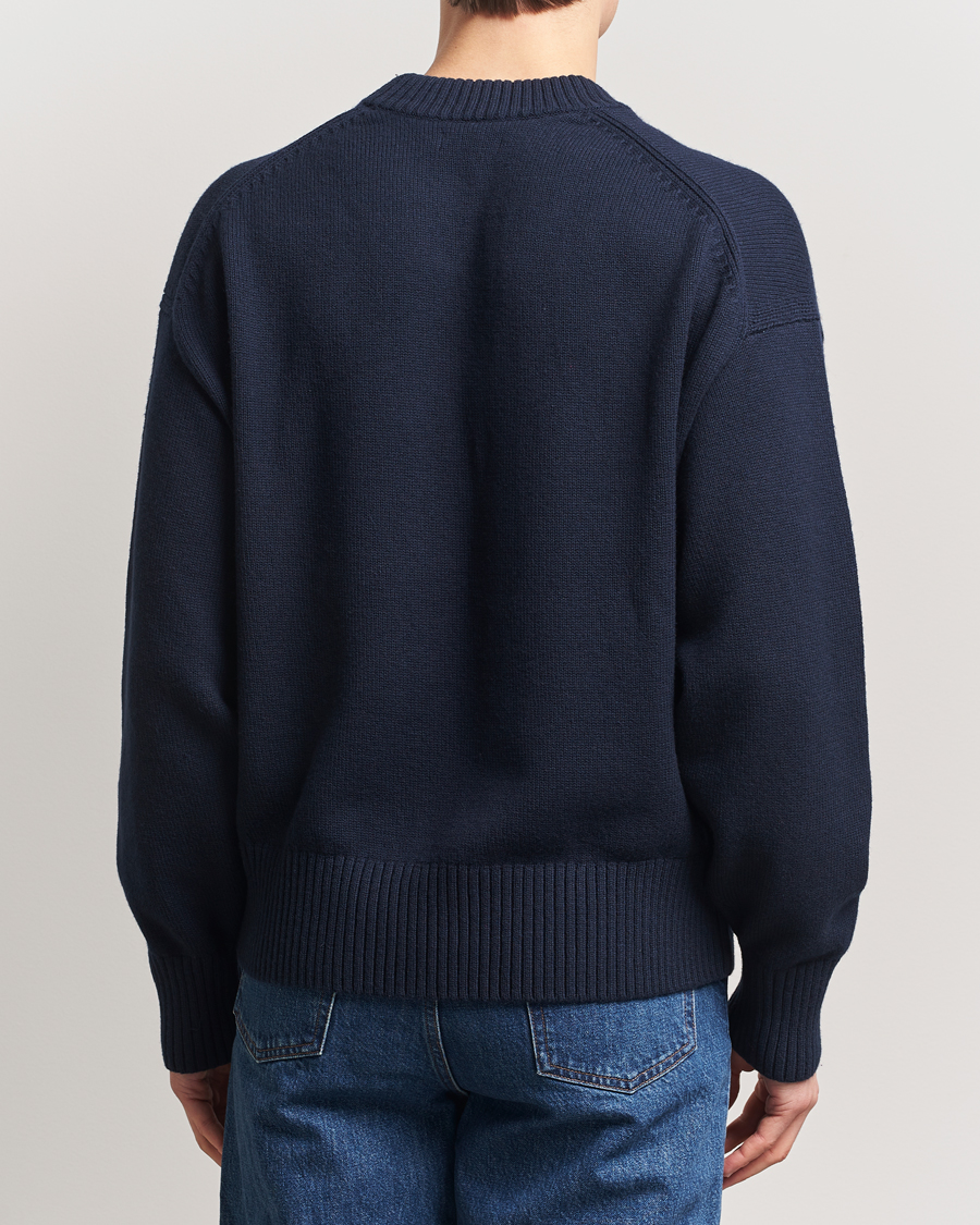 Men | Sweaters & Knitwear | J.Lindeberg | Eddy Cotton/Wool Crewneck Navy
