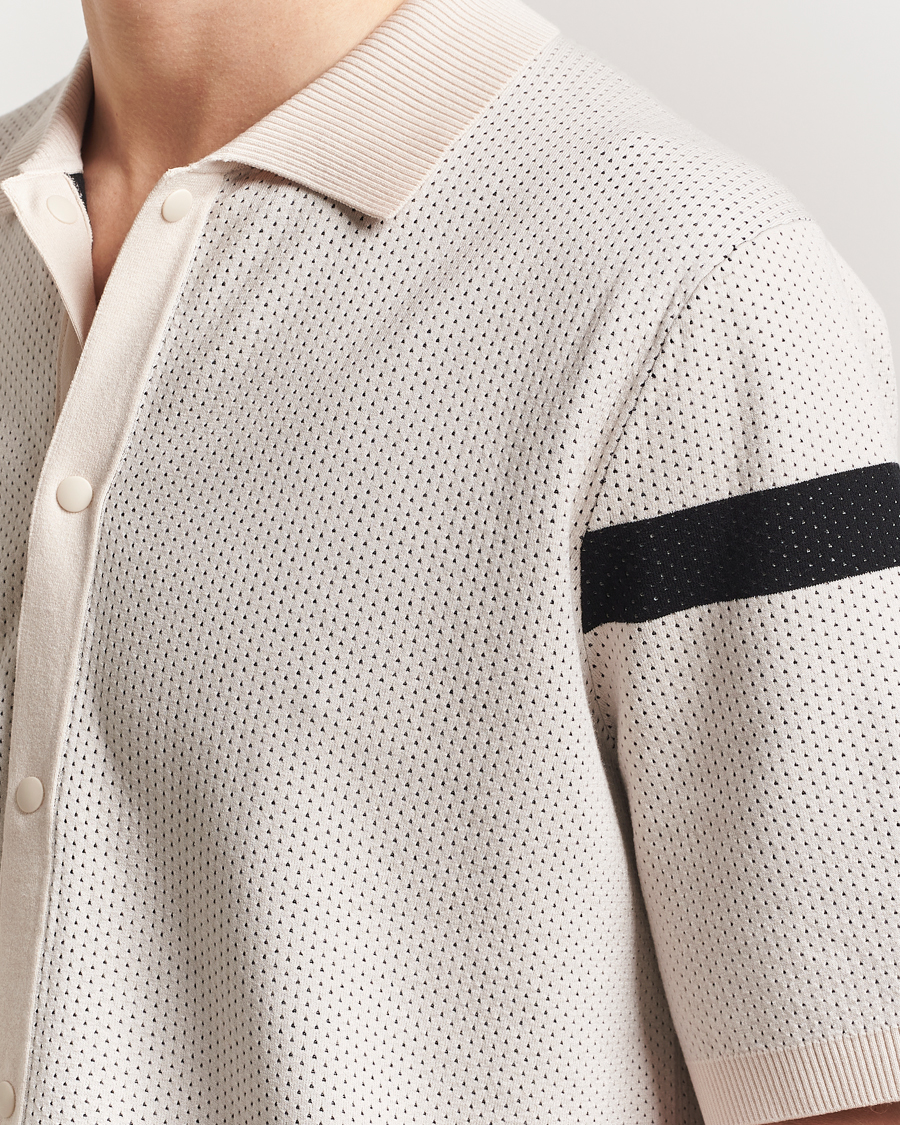 Men | Shirts | J.Lindeberg | Rayne Short Sleeve Knitted Shirt Moonbeam