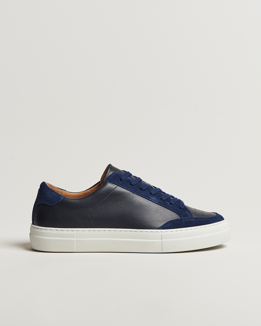 Men | Sneakers | J.Lindeberg | Art Signature Leather Sneaker Navy