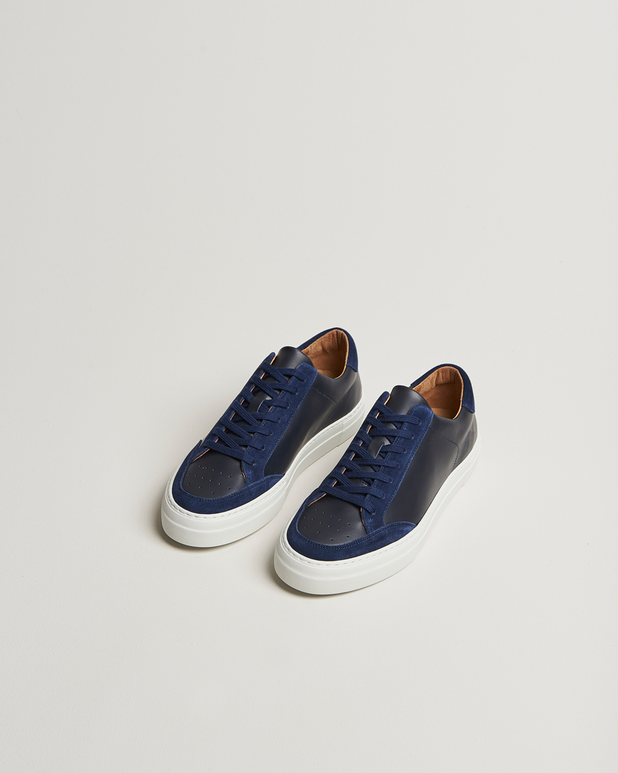 Men | Sneakers | J.Lindeberg | Art Signature Leather Sneaker Navy