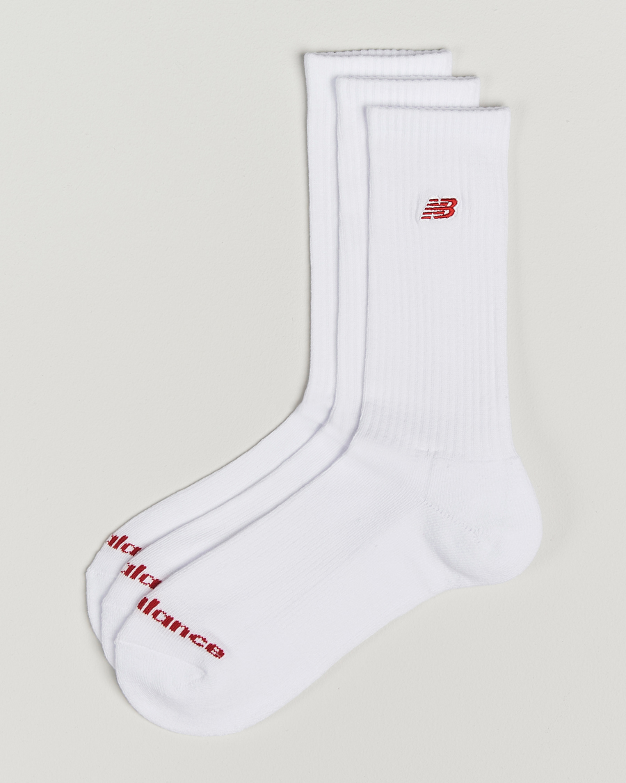 Men | Underwear & Socks | New Balance | 3-Pack Patch Logo Socks White