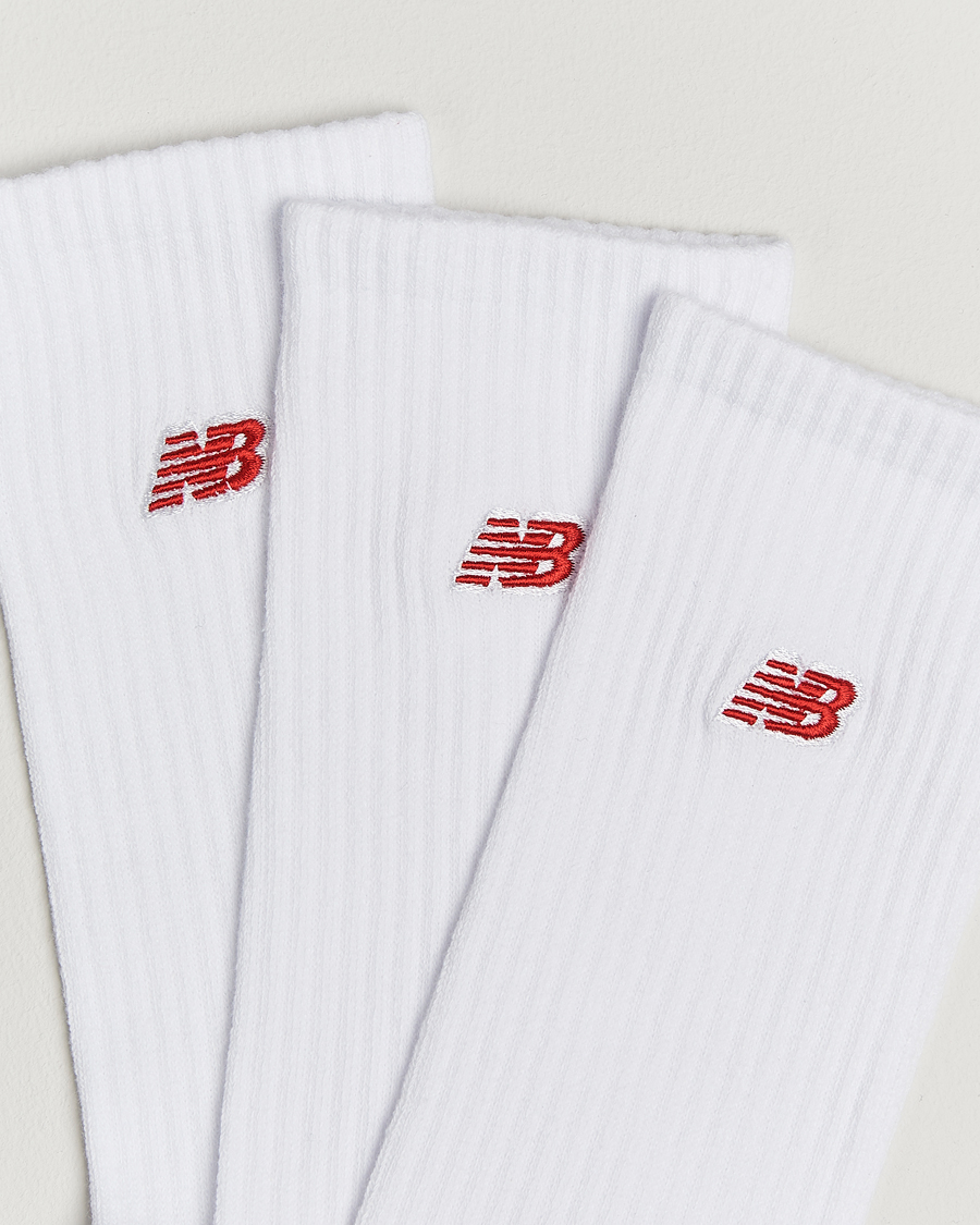Men | Underwear & Socks | New Balance | 3-Pack Patch Logo Socks White
