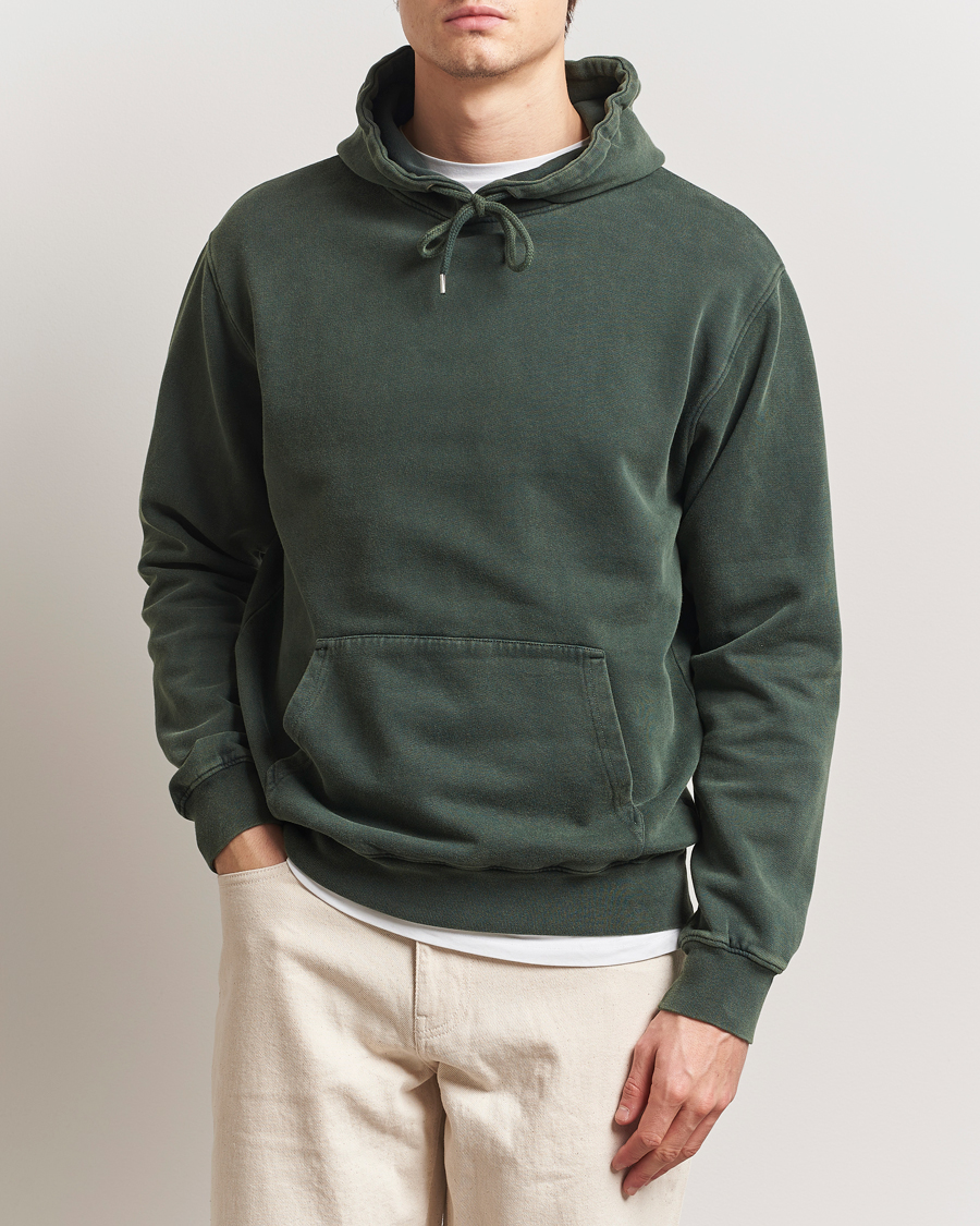 Men | Sweaters & Knitwear | Colorful Standard | Classic Organic Hood Midnight Forest