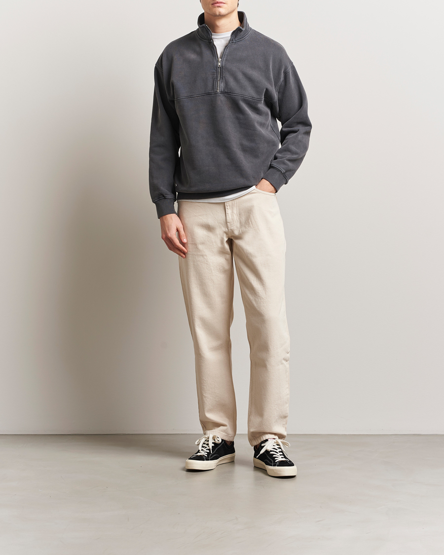 Men | Sweaters & Knitwear | Colorful Standard | Classic Organic Half-Zip Faded Black