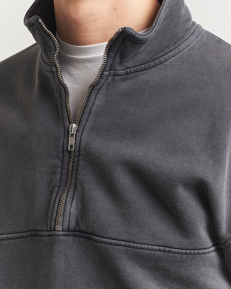 Men | Sweaters & Knitwear | Colorful Standard | Classic Organic Half-Zip Faded Black