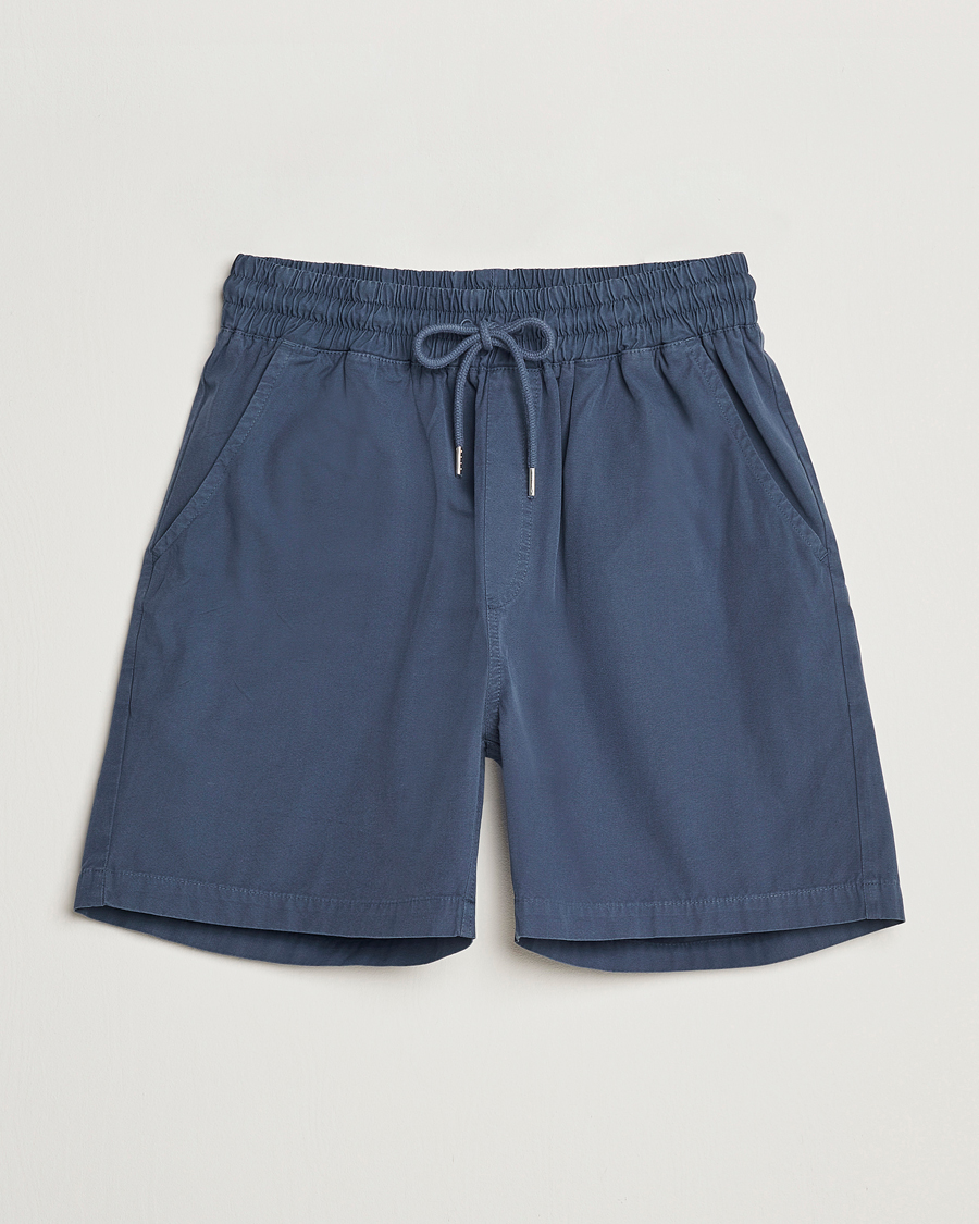 Men | Shorts | Colorful Standard | Classic Organic Twill Drawstring Shorts Petrol Blue